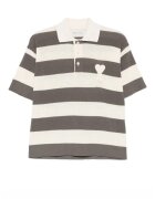 Ami paris Мъжка тениска - striped heart polo - Бял/Сив