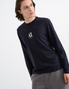 ARMANI EXCHANGE Блуза с лого Ултрамарин синьо