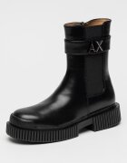 ARMANI EXCHANGE Боти от еко кожа с декоративна каишка Черен