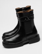 ARMANI EXCHANGE Боти от еко кожа с декоративна каишка Черен