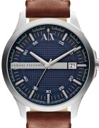 ARMANI EXCHANGE Часовник Hampton с кожена каишка Кафяв