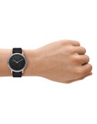 ARMANI EXCHANGE Часовник с кожена каишка и допълнителна от деним Черен/Тъмносин