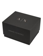 ARMANI EXCHANGE Часовник с кожена каишка и допълнителна от деним Черен/Тъмносин