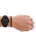 ARMANI EXCHANGE Часовник с кожена каишка и гривна от неръждаема стомана