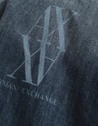 ARMANI EXCHANGE Дънково яке бомбър с лого и паднали ръкави - Син