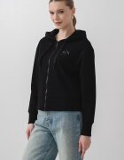 ARMANI EXCHANGE Худи с цип и паднали ръкави Черен