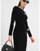 ARMANI EXCHANGE Кадифена рокля по тялото с отвори