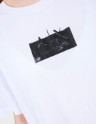 ARMANI EXCHANGE Къса памучна тениска с лого Черен/Бял