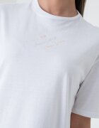 ARMANI EXCHANGE Къса рокля тип тениска с лого Бял/Жълт/Сребрист