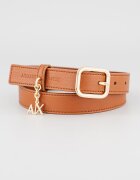 ARMANI EXCHANGE Колан от еко кожа с аксесоар лого Канелено кафяво