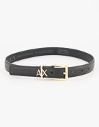 ARMANI EXCHANGE Кожен колан с метално лого Черен