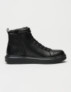 ARMANI EXCHANGE Кожени боти с цип встрани Черен