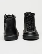 ARMANI EXCHANGE Кожени боти с цип встрани Черен