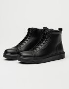 ARMANI EXCHANGE Кожени боти с цип встрани Черен