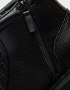 ARMANI EXCHANGE Кожени боти с цип встрани Черен