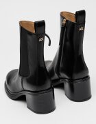 ARMANI EXCHANGE Лачени боти от еко кожа с цип Черен