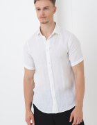ARMANI EXCHANGE Ленена риза с къси ръкави