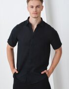 ARMANI EXCHANGE Ленена риза с къси ръкави