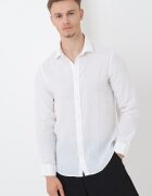 ARMANI EXCHANGE Ленена риза със стандартна кройка Бял