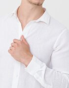 ARMANI EXCHANGE Ленена риза със стандартна кройка Бял
