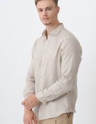 ARMANI EXCHANGE Ленена риза със стандартна кройка Светло кафяво