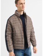 ARMANI EXCHANGE Олекотено яке с джобове с цип - Сиво-кафяв/Тъмносин
