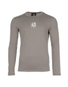 ARMANI EXCHANGE Памучна блуза с лого - Бежов
