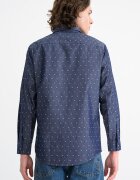 ARMANI EXCHANGE Памучна риза на точки Бял/Тъмносин