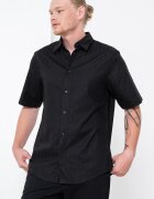 ARMANI EXCHANGE Памучна риза с къси ръкави Черен