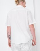 ARMANI EXCHANGE Памучна риза с къси ръкави Слонова кост