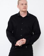 ARMANI EXCHANGE Памучна риза със свободна кройка Черен