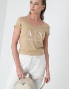 ARMANI EXCHANGE Памучна слим тениска Камел