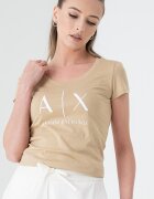 ARMANI EXCHANGE Памучна слим тениска Камел