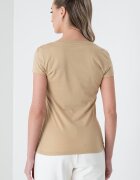ARMANI EXCHANGE Памучна слим тениска Камел