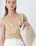 ARMANI EXCHANGE Памучна слим тениска Камел
