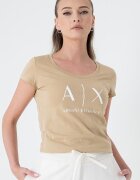 ARMANI EXCHANGE Памучна слим тениска Камел