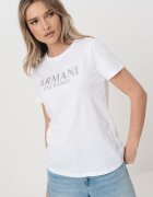 ARMANI EXCHANGE Памучна тениска с лого Бял/Сребрист