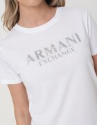 ARMANI EXCHANGE Памучна тениска с лого Бял/Сребрист