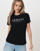 ARMANI EXCHANGE Памучна тениска с лого Черен/Сребрист