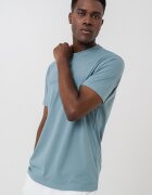 ARMANI EXCHANGE Памучна тениска с релефно лого Прашно синьо