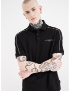 ARMANI EXCHANGE Памучна тениска с яка и лого - Бял/Черен