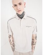 ARMANI EXCHANGE Памучна тениска с яка и лого - Черен/Светло сив