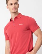 ARMANI EXCHANGE Памучна тениска слим с яка и лого Тъмночервен