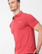 ARMANI EXCHANGE Памучна тениска слим с яка и лого Тъмночервен