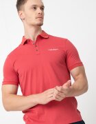 ARMANI EXCHANGE Памучна тениска слим с яка и лого Тъмночервен