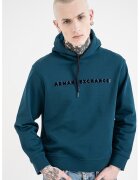 ARMANI EXCHANGE Памучно худи с лого - Петролно синьо