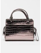 ARMANI EXCHANGE Ръчна чанта от еко кожа с отделяща се презрамка - Сребрист
