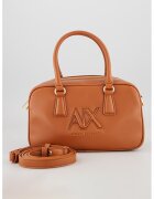 ARMANI EXCHANGE Ръчна чанта с бродирано лого - Коняк кафяв