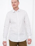 ARMANI EXCHANGE Риза с дълги ръкави и монограм Бял/Каки