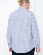 ARMANI EXCHANGE Риза с десен и класическа яка Бял/Черен/Кралско Синьо